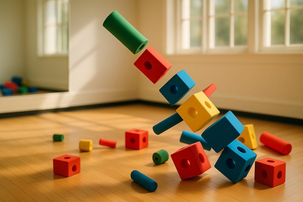 Blocks for creative play for infants in a room