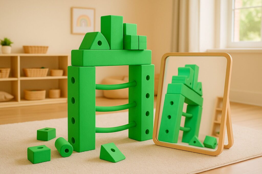 Mirror creative block play for infants